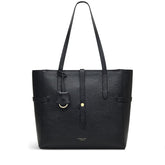 RADLEY London Abbingdon Road Large Ziptop Shoulder Handbag for Women in Black Grained Leather, with Twin Handles & Zip Fastening